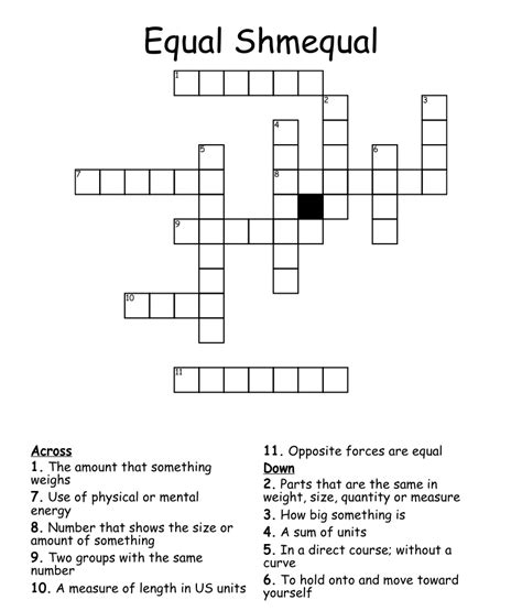 crossword equal